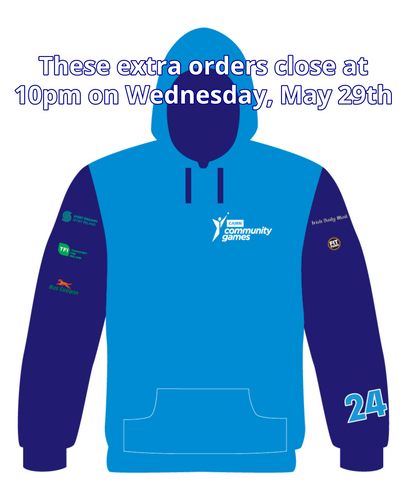 EXTRA ORDER Cairn Community Games 2024 May National Finals Hoodie - (May 25th & 26th Names)