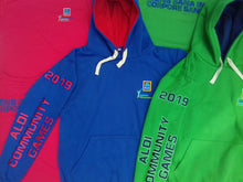 Load image into Gallery viewer, Hoodie with May Festival 2019 names from EG010, 10 Acres, Marathon and Duathlon